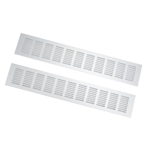 Rektangulær Ventilationsrist i Aluminium til Skabe Skoopbevaring - 2-pak Luftudluftningsdæksel