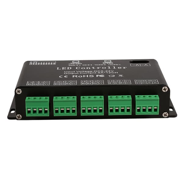 RGB LED Strip Controller 6-kanals DMX512 Dekoder Driver 5V-24V DC Sort Modul