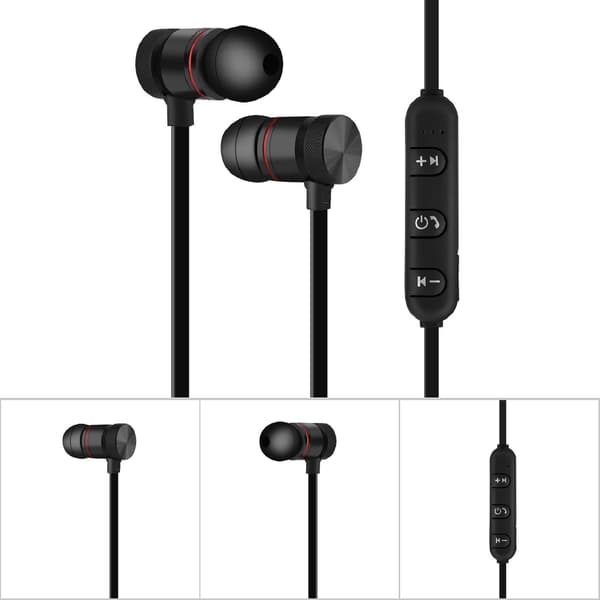Trådlösa Bluetooth Sport-hörlurar för iPhone Android - Svart