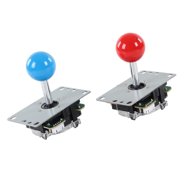 2-spelares DIY Arcade Kit USB-spelkontroll Encoder Joystick Arcade-knappar Set för vänner som samlas blå och röd