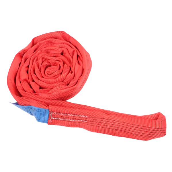 5T 2M Rigging Lyftrem Flexibel Förstärkt Dubbelögla Spänne Polyester Kran Lyftrep Röd