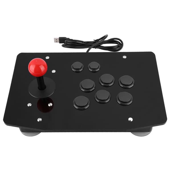 Arcade Fighting Stick Joystick 8-knaps Gamepad Controller til PC, Sort