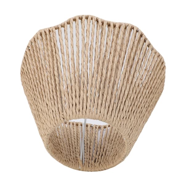 Vävd lampskärm i rep E27 E14 med vågig kant för matsal, sovrum, café, 1-pack