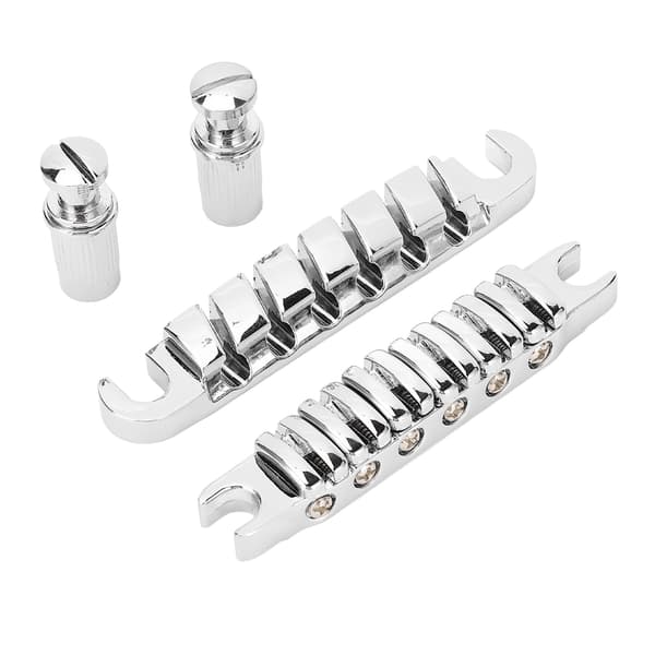 Delad gitarrbrygga Zinklegering Individuellt justerbar 10,4 mm gitarrsträng genom bryggbyte för LP Silver
