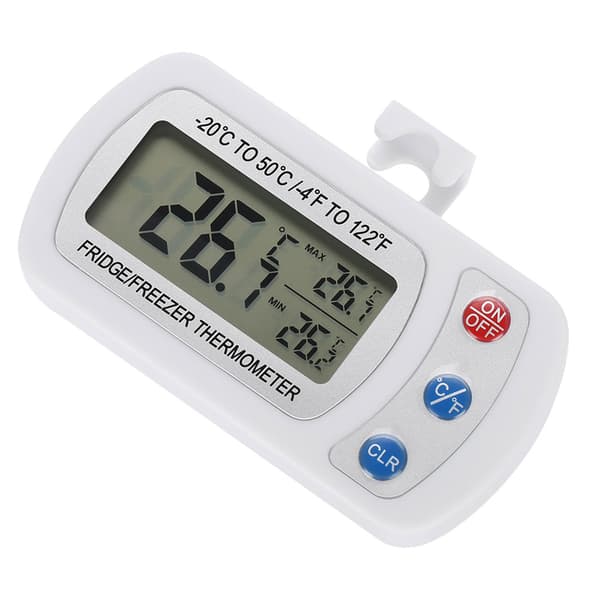 Stor LCD Kyl/Frys Digital Termometer med Justerbart Stativ & Hängkrok