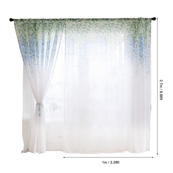 Skira Voile Gardinlängder i Polyester för Sovrum och Vardagsrum (Blå)