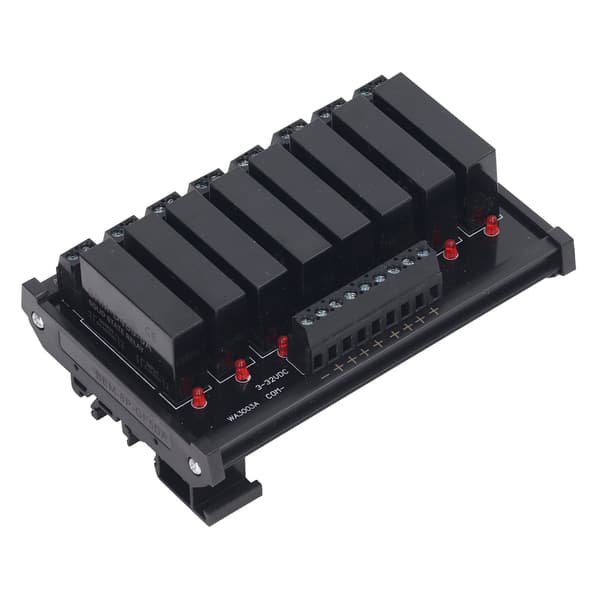 Solid State -relemoduuli DIN-kiskoasennus 8-kanavainen Solid State -rele 3-32VDC tulo 5-8A 24-480VAC kuorma