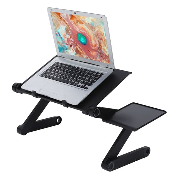 Justerbart foldbart laptopstativ i aluminiumslegering med musebakke, bærbart computerbord