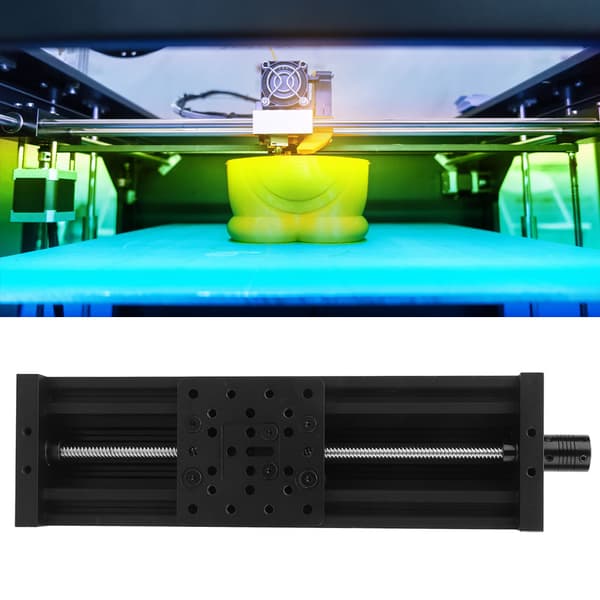 Skrueslæde Lineærbord Aluminiumlegering 3D-printer Graveringsmaskine Bly 2mm Sort/SølvSort 250mm