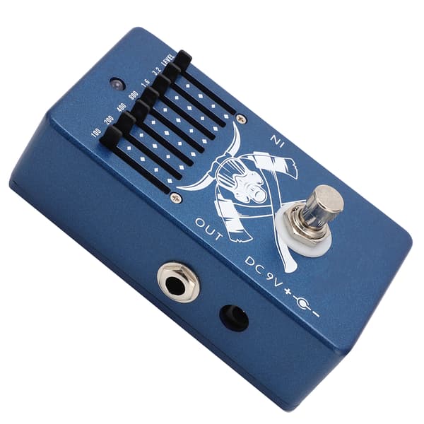 Gitarr EQ 6-bands Equalizer DC9V 30mA Tillbehör för musikinstrument Aluminiumlegering CP-71