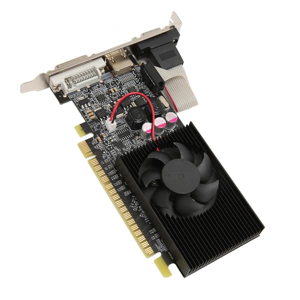 Diskret grafikkort 64bit 1GB PCI Express 2.0 X 16 DVI VGA HD Multimedia Interface Output Hurtig køling til stationær computer