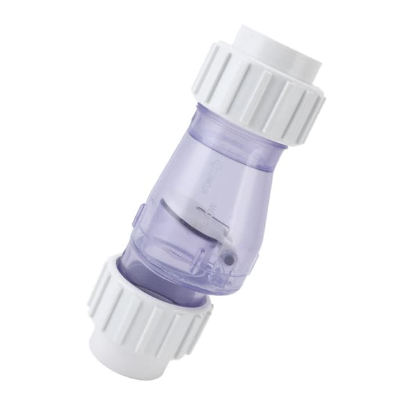1,5\" Simbassäng Backventil Transparent 2-pack Professionell Inline Backventil