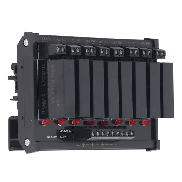 Solid State -relemoduuli DIN-kiskoasennus 8-kanavainen Solid State -rele 3-32VDC tulo 5-8A 24-480VAC kuorma