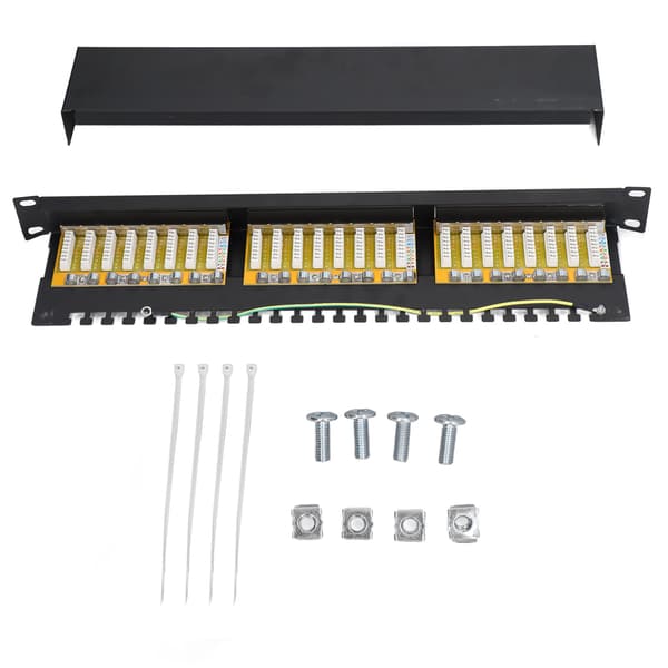 24-portars patchpanel skärmad typ nätverkskabel patchpanel med avtagbara utbytbara uttag