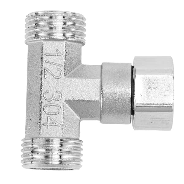 3-vejs T-fitting 304 rustfrit stål G1/2 indvendigt gevind rørforbinder til vand og luft