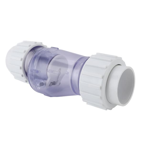 1,5\" Simbassäng Backventil Transparent 2-pack Professionell Inline Backventil