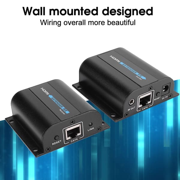 HDMI til RJ45 Ethernet Extender 60m IR Loop Out LKV372Pro 100-220V EU-stik