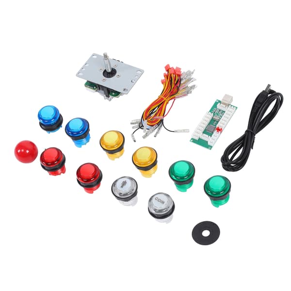 Arcade Joystick DIY-sæt USB Game Controller Panel til PC PS3 med LED-lys-knap