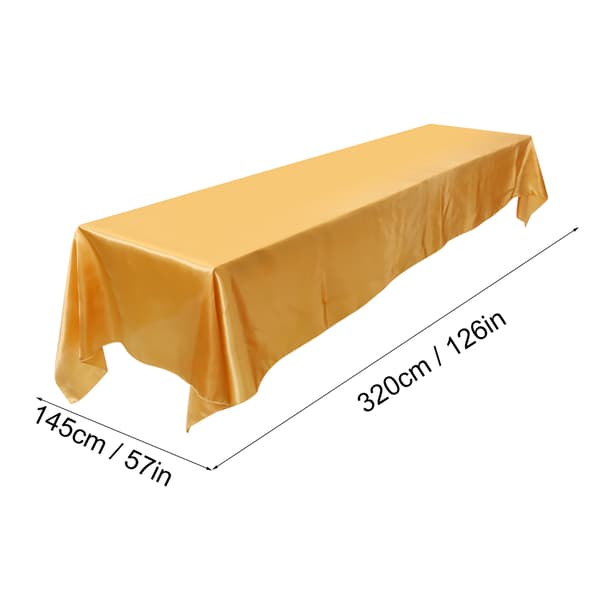 Gul fläckresistent rektangulär duk 145x320cm för bröllopsbankett festdekor