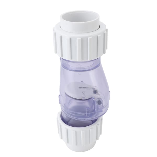 1,5\" Simbassäng Backventil Transparent 2-pack Professionell Inline Backventil