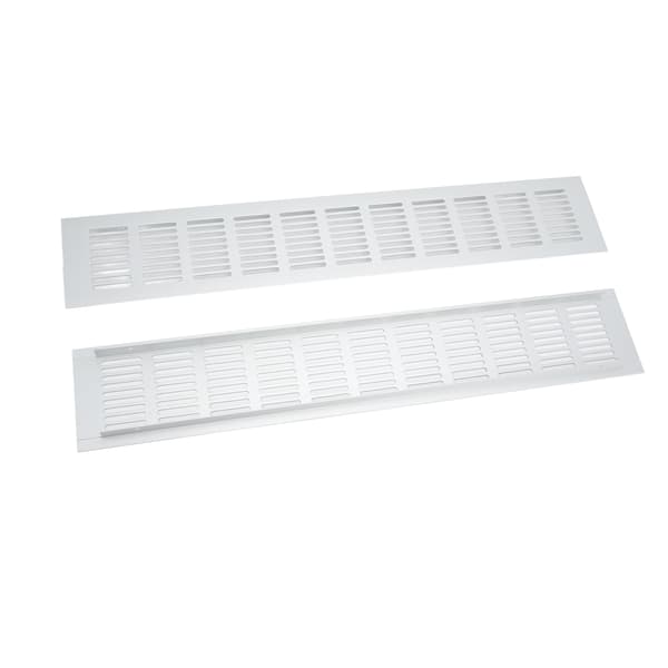 Rektangulær Ventilationsrist i Aluminium til Skabe Skoopbevaring - 2-pak Luftudluftningsdæksel