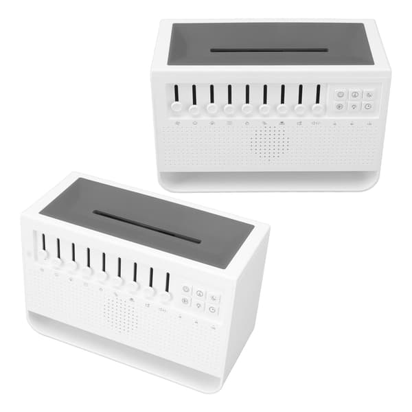 Flamlös Aroma Diffuser USB White Noise Machine, Simulerad Eld Doft Luftfuktare för Hemmakontor, Vit