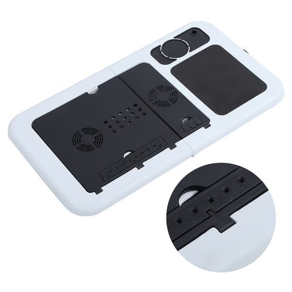 Sammenklappeligt laptop-skrivebordsstativ til seng, sofa og bil med køleventilator, bærbart notebook-bord, pc-holder