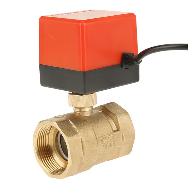 12V DC G1-1/2\" DN40 2-vejs messing elektrisk aktuator kugleventil til HVAC-system