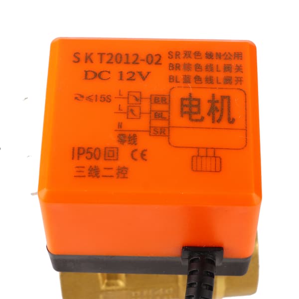 12V DC G1-1/2\" DN40 2-vejs messing elektrisk aktuator kugleventil til HVAC-system