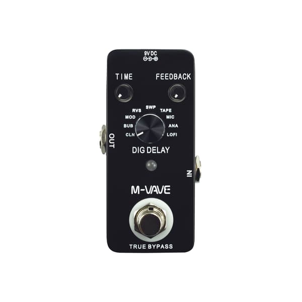 M-VAVE DIG DELAY Digital Delay Gitarr Effektpedal med 9 Delay-effekter True Bypass Full Metallskal