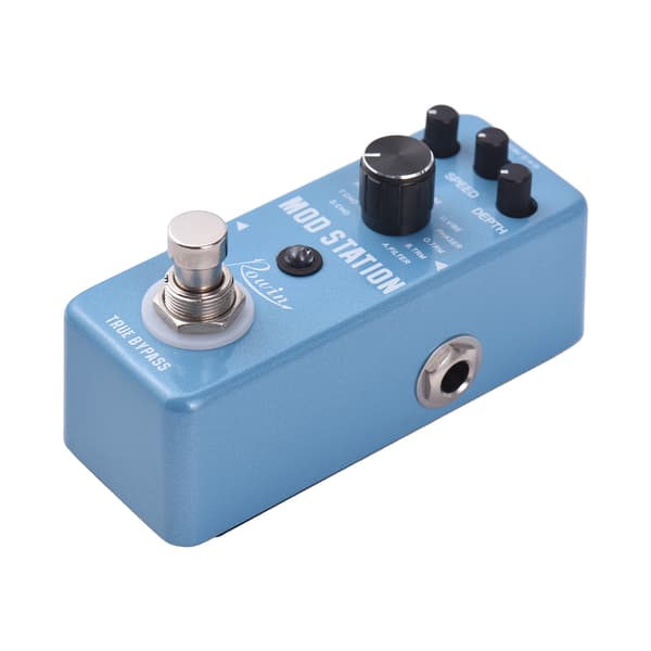 Rowin Gitarr Effektpedal MOD Station Gitarrpedal 11 Lägen Gitarr Effektpedal och LEVEL/SPEED/DEPTH Kontrollrattar med True Bypass DC 9V 6.35mm In