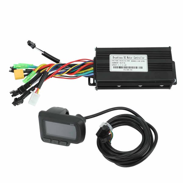Elcykel Controller Kit med LCD-display 24V 36V 48V 500W til 750W 26A 3-tilstands sinusbølgecontroller til scooter