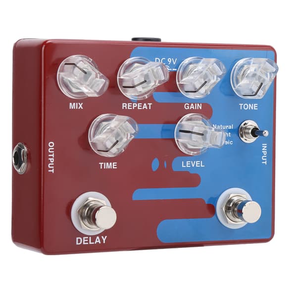 Distortion Delay Gitarr Effektpedal Digital med 3 Lägen CP‑68 DC9V Musiktillbehör