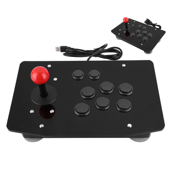 Arcade Fighting Stick Joystick 8-knaps Gamepad Controller til PC, Sort