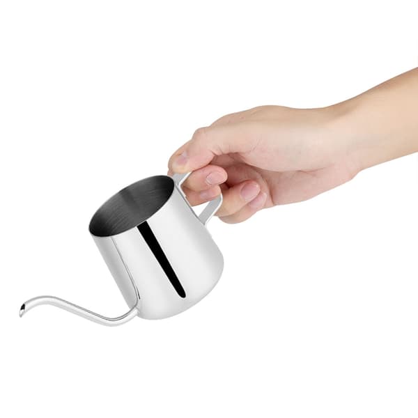 Svansehalskedel i rustfrit stål til Pour-Over kaffe Teværktøj (Sølv, 250 ml)