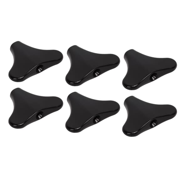 6 basstämskruvar, fishtail-stil, svart metall, reservdelar för elbasgitarr
