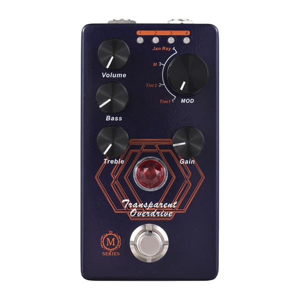 MOSKYAudio Overdrive Gitarr Effektpedal 4 Lägesomkopplare & Volym/Bas/Diskant/Gain Kontroller Kompakt Bärbar Digital Overdrive Gitarr Effektor Effekt P