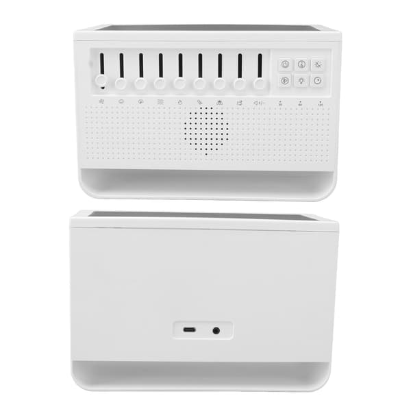 Flamlös Aroma Diffuser USB White Noise Machine, Simulerad Eld Doft Luftfuktare för Hemmakontor, Vit