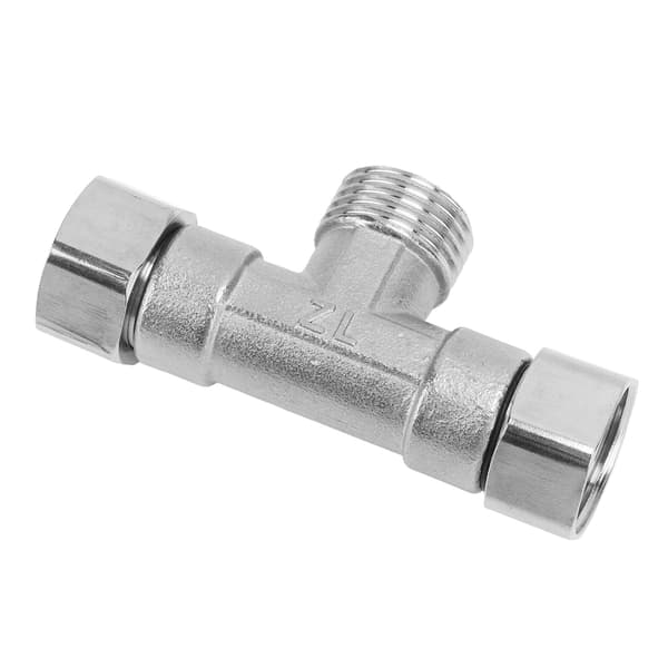 Rustfrit stål 3-vejs T-adapter G1/2 indvendigt gevind rørfitting til vand, luft, hydrauliske systemer