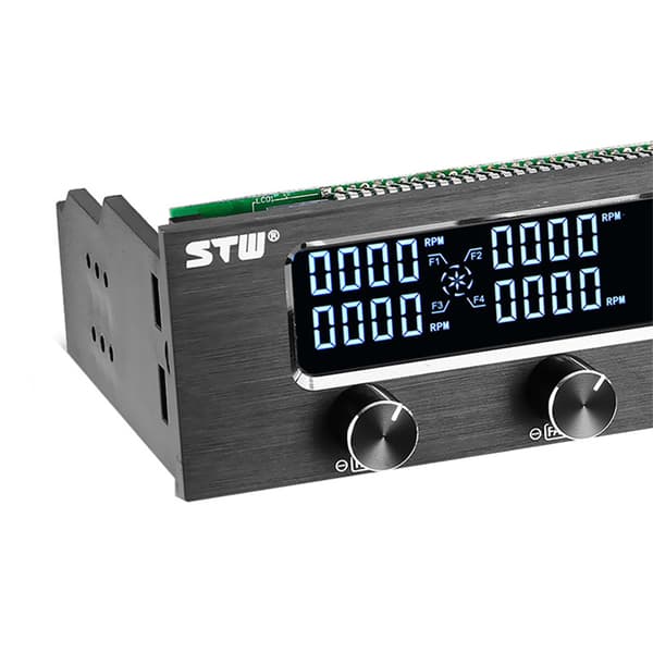 Sunshine-tipway STW Multi-Funktion PC CPU 4-kanals blæsercontroller Hastighedskontroljustering LCD-kølefrontpanel