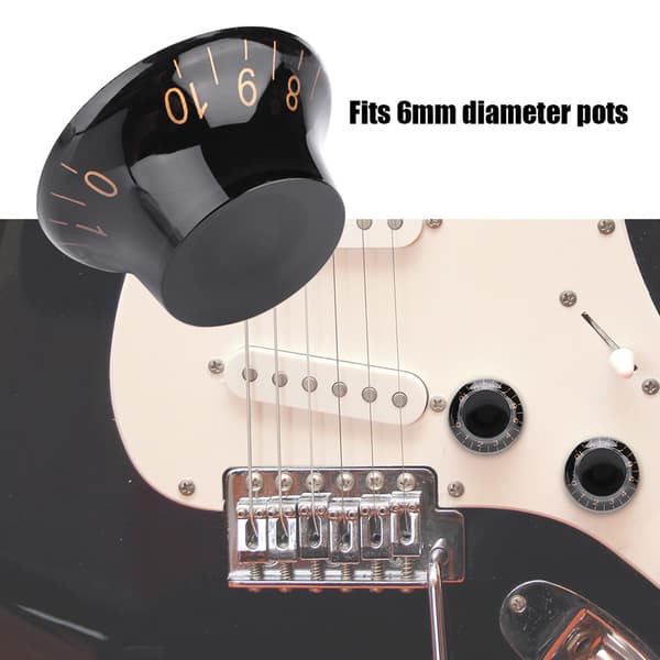 4 st Speed Tone Rattar Volymkontroll för EPI LP Elgitarr, Svart & Guld, Gitarrtillbehör
