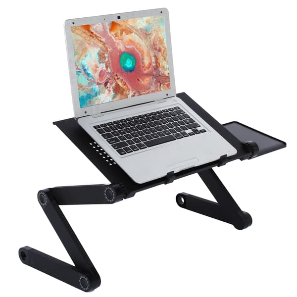 Justerbart hopfällbart laptopstativ i aluminiumlegering med musbricka, bärbart datorbord