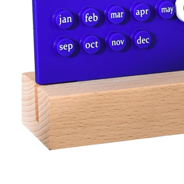 Träkalender för barn DIY handdriven utvecklar planeringsförmåga evighetskalender för hemmet blå