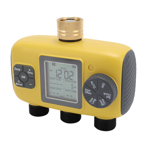 Smart slangtimer 3/4-1/2 tum kran, programmerbar vattningstimer 3-utlopp, digital display utomhusbevattningskontroll för trädgård