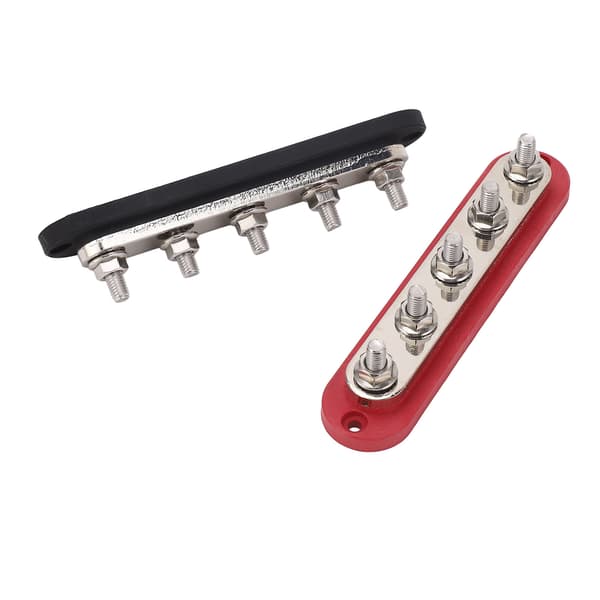 2PCS Set M8 Kopparplatta Rostfria Terminaler Strömfördelningsplint med Lock 300A 48V