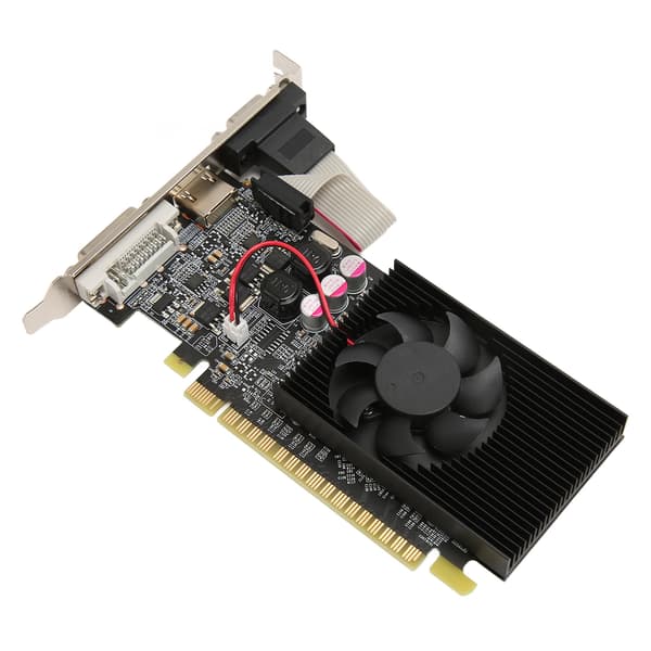 Diskret grafikkort 64bit 1GB PCI Express 2.0 X 16 DVI VGA HD Multimedia Interface Output Hurtig køling til stationær computer