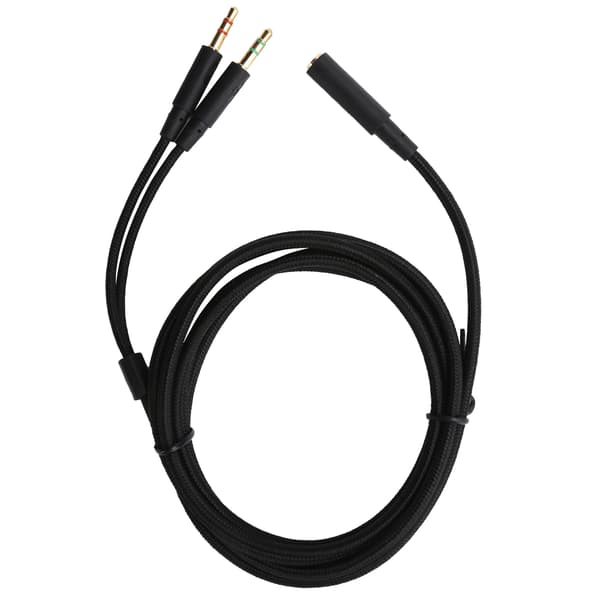 2-i-1 ljudadapterkabel för Kingston HyperX Cloud Stinger, Cloud Mix, Cloud Alpha Gaming Headset