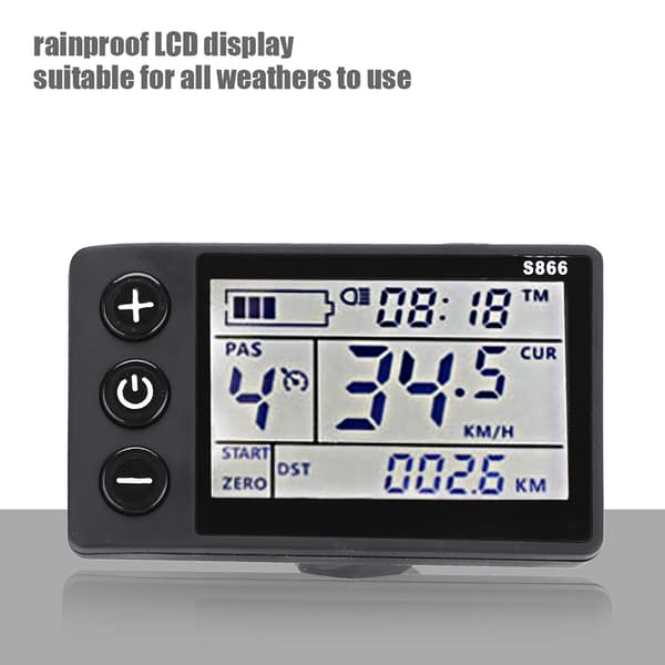Vattentätt Smart Display Kontrollkit för Elcykel Scooter, 36V-48V Volt, Digital LCD Dashboard Set