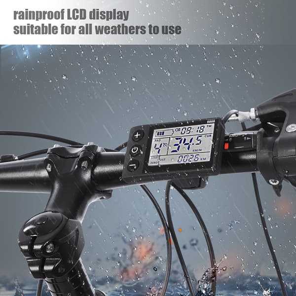 Vattentätt Smart Display Kontrollkit för Elcykel Scooter, 36V-48V Volt, Digital LCD Dashboard Set