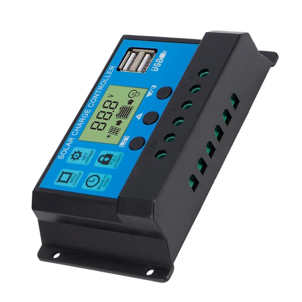 OffGrid PWM Solar Charge Controller 30A Auto 12V/24V Selvtilpassende Regulator til Solpanelsystem